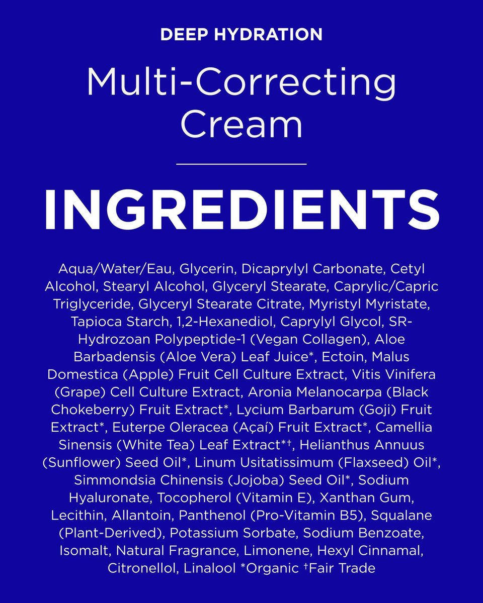 Andalou Naturals Deep Hydration Face Moisturizer Multi-Correcting Cream - Daily Skincare with Hyaluronic Acid, Vegan Collagen & Fruit Stem Cells - Repair Skin Elasticity & Boost Hydration - 1.7 fl oz Avelisse