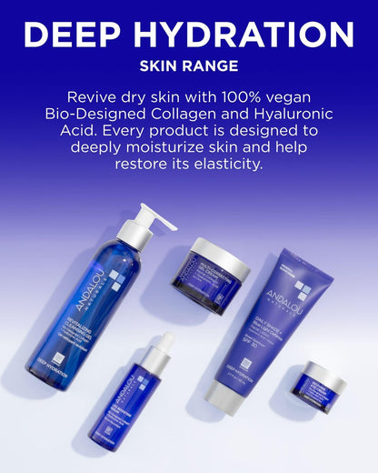 Andalou Naturals Deep Hydration Face Moisturizer Multi-Correcting Cream - Daily Skincare with Hyaluronic Acid, Vegan Collagen & Fruit Stem Cells - Repair Skin Elasticity & Boost Hydration - 1.7 fl oz Avelisse
