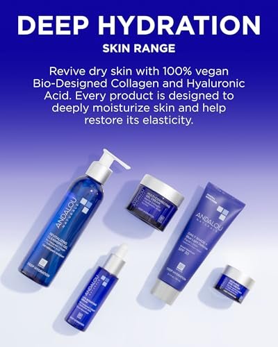 Andalou Naturals Deep Hydration Face Moisturizer Multi-Correcting Cream - Daily Skincare with Hyaluronic Acid, Vegan Collagen & Fruit Stem Cells - Repair Skin Elasticity & Boost Hydration - 1.7 fl oz Avelisse