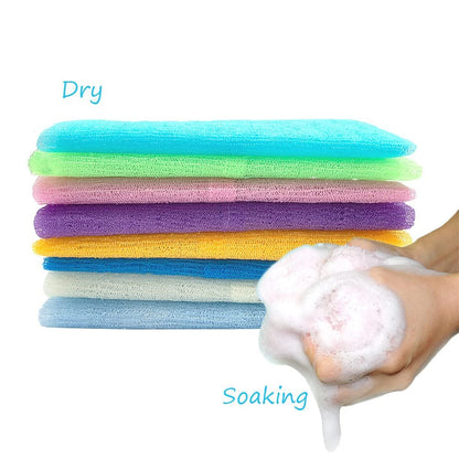 8-Pack 35-Inch Exfoliating Bath Cloth – Nylon Shower Washcloth Body Scrubber Loofah for Women and Men Avelisse