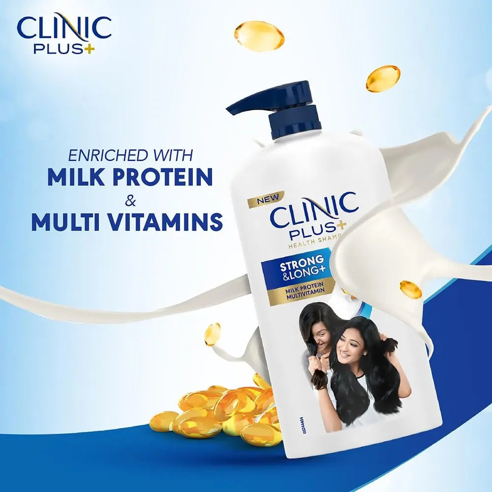 Clinic Plus Strong & Long Shampoo 1 L - With Milk Proteins & Multivitamins for Healthy, Long Hair Avelisse