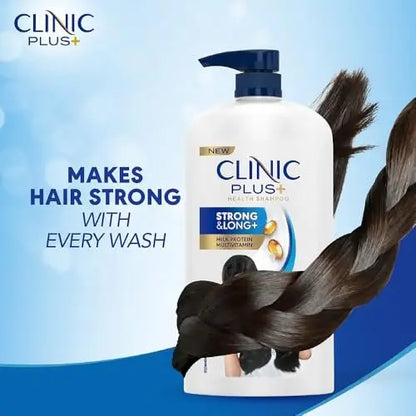 Clinic Plus Strong & Long Shampoo 1 L - With Milk Proteins & Multivitamins for Healthy, Long Hair Avelisse