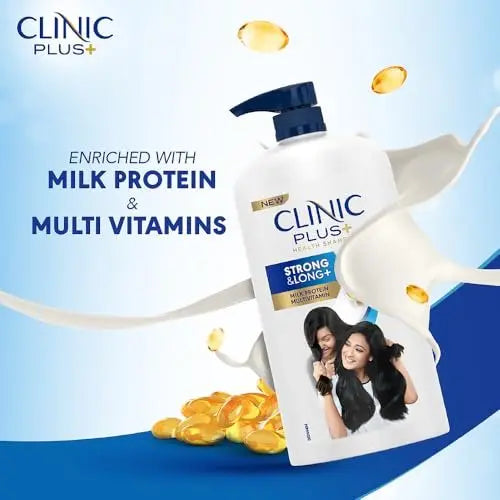 Clinic Plus Strong & Long Shampoo 1 L - With Milk Proteins & Multivitamins for Healthy, Long Hair Avelisse