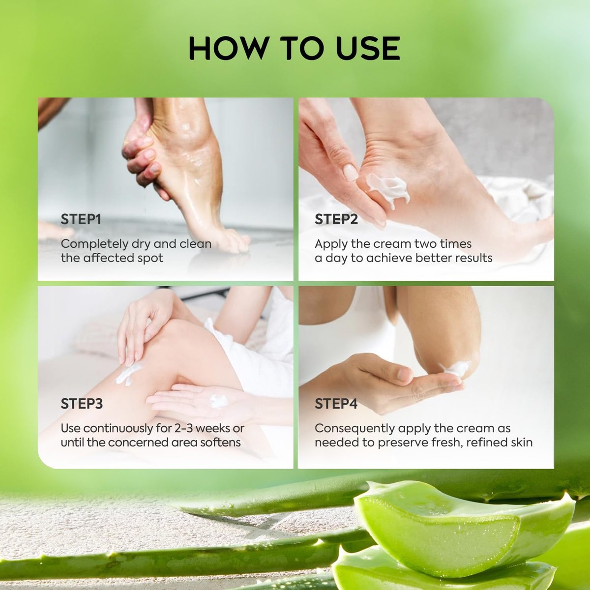 Vebuni Urea Cream 42% + Salicylic Acid - Intensive Callus Remover for Feet, Knees & Elbows, 4 oz - Moisturizes & Softens Dry, Rough Skin - görsel 5