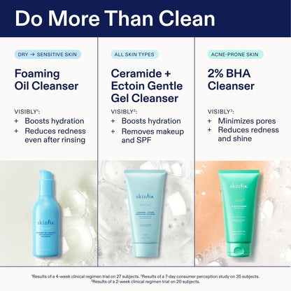 Skinfix Foaming Oil Cleanser for Face – 6 oz – Hydrating Gel-to-Foam Formula for Dry, Sensitive Skin – Fragrance Free, Vegan, Cruelty Free Avelisse
