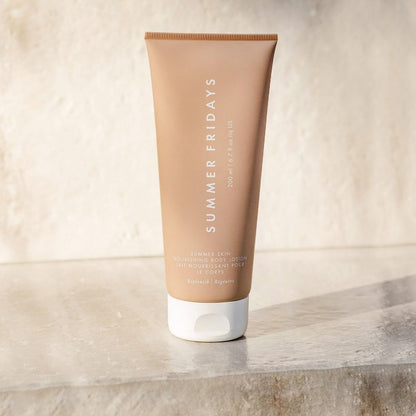 Summer Fridays Summer Silk Nourishing Body Lotion – Hydrating Body Lotion with Hyaluronic Acid, Shea Butter, Grapeseed Oil, and Cocoa Butter – Non-Greasy Moisturizer for Dry Skin (6.7 Fl Oz) Avelisse