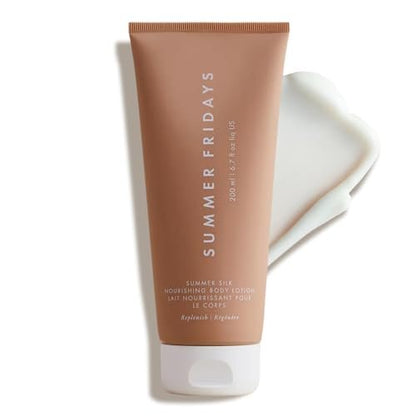 Summer Fridays Summer Silk Nourishing Body Lotion – Hydrating Body Lotion with Hyaluronic Acid, Shea Butter, Grapeseed Oil, and Cocoa Butter – Non-Greasy Moisturizer for Dry Skin (6.7 Fl Oz) Avelisse