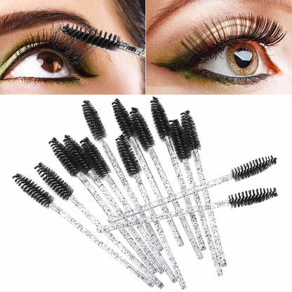 200 Disposable Mascara Wands Spoolies - Pink & Black Eyelash Brushes for Salon, Spa & Personal Use