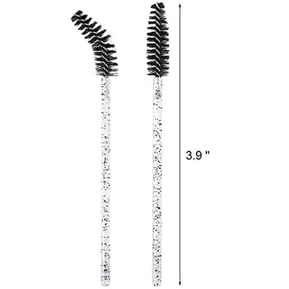 200 Disposable Mascara Wands Spoolies - Pink & Black Eyelash Brushes for Salon, Spa & Personal Use