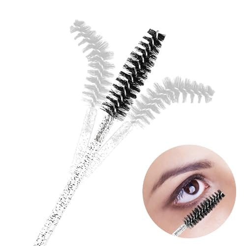 200 Disposable Mascara Wands Spoolies - Pink & Black Eyelash Brushes for Salon, Spa & Personal Use - görsel 8