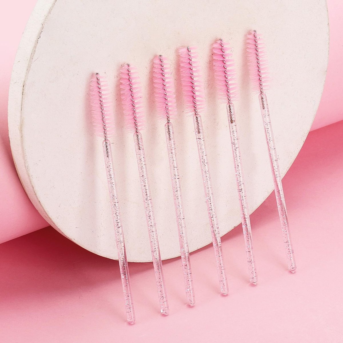 200 Disposable Mascara Wands Spoolies - Pink & Black Eyelash Brushes for Salon, Spa & Personal Use - görsel 13