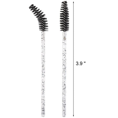 200 Disposable Mascara Wands Spoolies - Pink & Black Eyelash Brushes for Salon, Spa & Personal Use