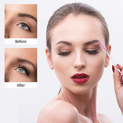 200 Disposable Mascara Wands Spoolies - Pink & Black Eyelash Brushes for Salon, Spa & Personal Use