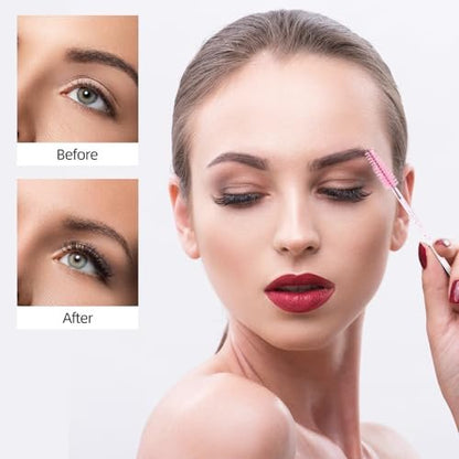 200 Disposable Mascara Wands Spoolies - Pink & Black Eyelash Brushes for Salon, Spa & Personal Use
