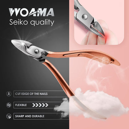 WOAMA 30-in-1 Professional Stainless Steel Manicure and Pedicure Kit for Women - Pink Avelisse