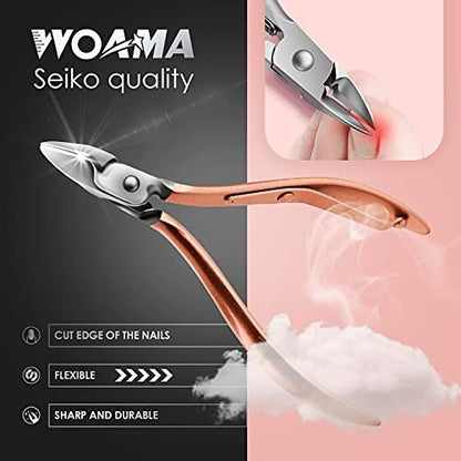 WOAMA 30-in-1 Professional Stainless Steel Manicure and Pedicure Kit for Women - Pink Avelisse