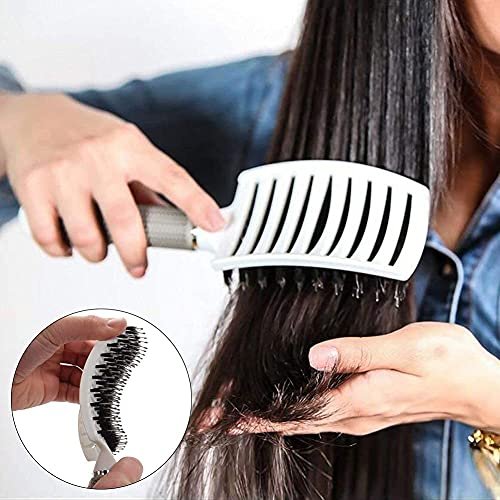 Aozzy Round Brush Set for Blow Drying - Boar Bristle Vented Curved Hair Brush with Thermal Ceramic & Ionic Tech for Frizz Reduction, Smooth & Shiny Hair Avelisse