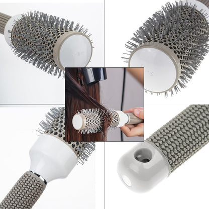 Aozzy Round Brush Set for Blow Drying - Boar Bristle Vented Curved Hair Brush with Thermal Ceramic & Ionic Tech for Frizz Reduction, Smooth & Shiny Hair Avelisse