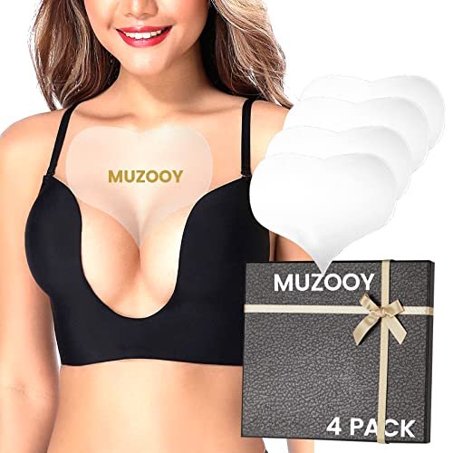 Muzooy 4 Pack Chest Wrinkle Pads - Reusable Medical Grade Silicone Décolleté Anti Wrinkle Patches for Overnight Treatment Avelisse