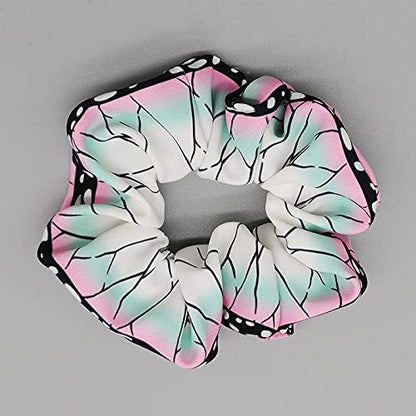 4 Pcs Anime Hair Scrunchies - Elastic Ponytail Holders for Adults, Cosplay Hair Ties