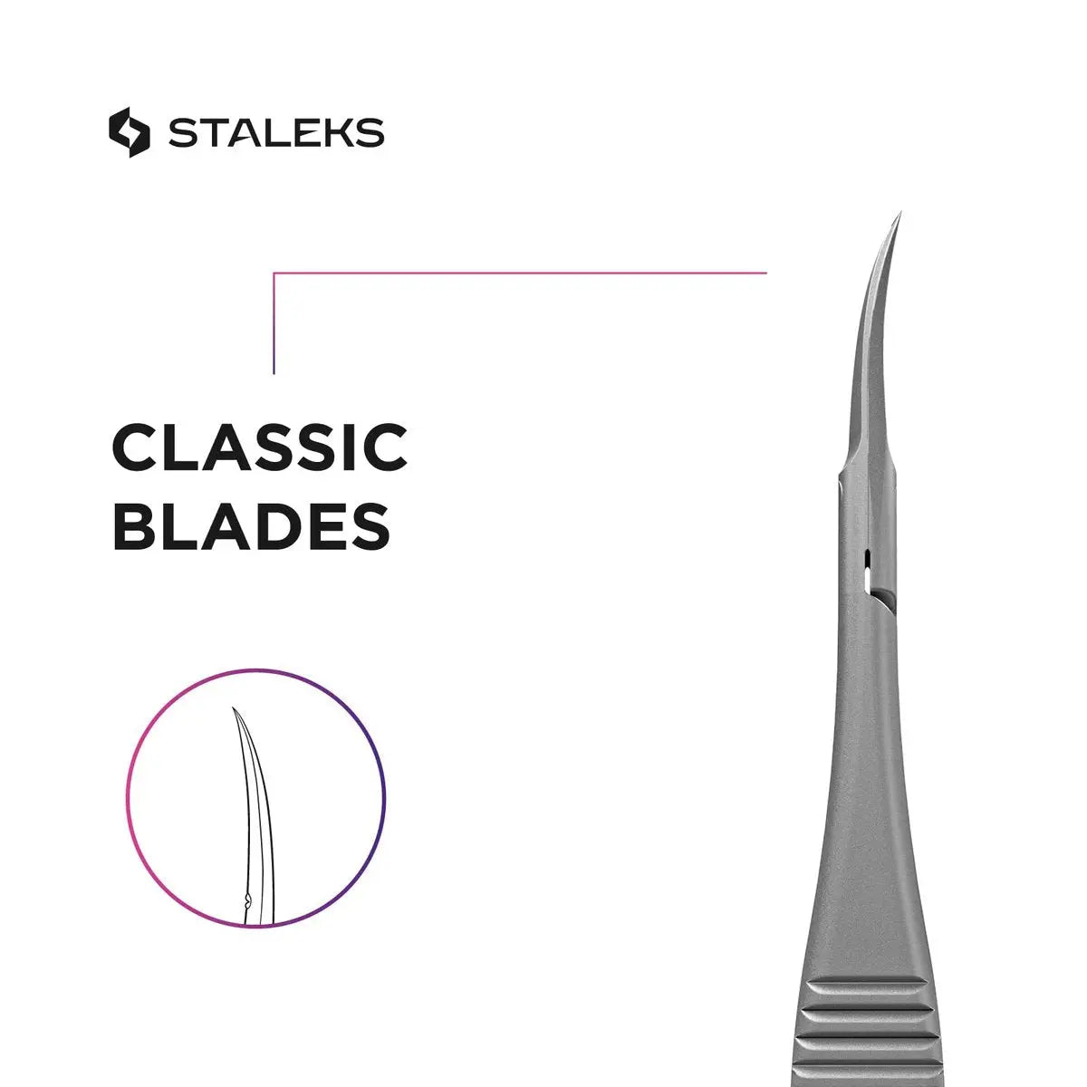 Staleks Pro EXPERT 90 Cuticle Micro Scissors – Miniature Blades – Straight Handle – Stainless Steel – Professional Manicure Tool Avelisse