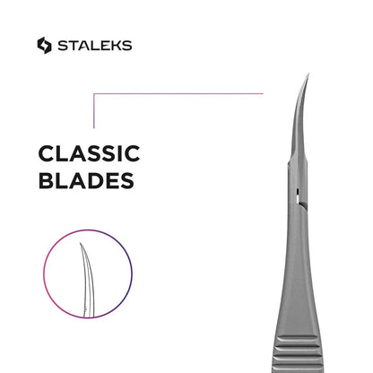 Staleks Pro EXPERT 90 Cuticle Micro Scissors – Miniature Blades – Straight Handle – Stainless Steel – Professional Manicure Tool Avelisse