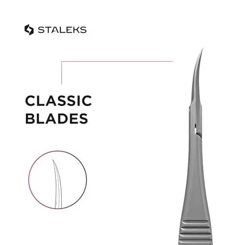 Staleks Pro EXPERT 90 Cuticle Micro Scissors – Miniature Blades – Straight Handle – Stainless Steel – Professional Manicure Tool Avelisse