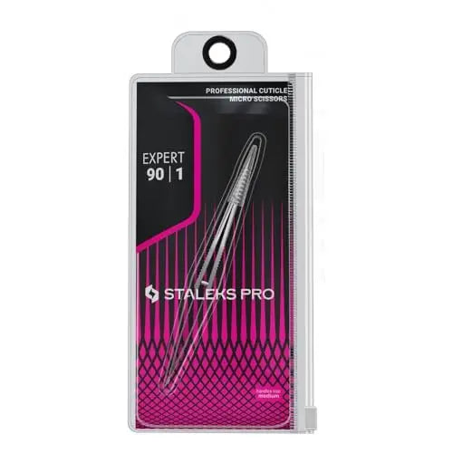 Staleks Pro EXPERT 90 Cuticle Micro Scissors – Miniature Blades – Straight Handle – Stainless Steel – Professional Manicure Tool Avelisse