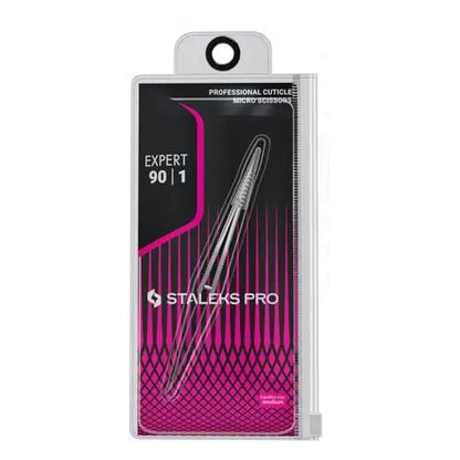 Staleks Pro EXPERT 90 Cuticle Micro Scissors – Miniature Blades – Straight Handle – Stainless Steel – Professional Manicure Tool Avelisse