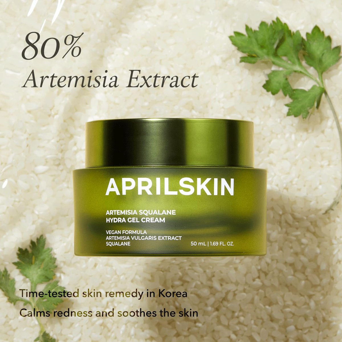 APRILSKIN Artemisia Squalane Hydra Gel Cream - Soothing Moisturizer for Dry, Sensitive & Acne-Prone Skin - Vegan, Cruelty-Free, Low pH, 50 ml Avelisse