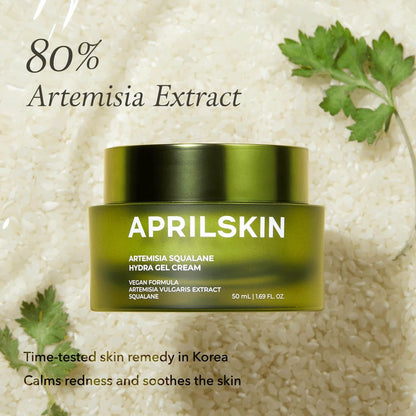 APRILSKIN Artemisia Squalane Hydra Gel Cream - Soothing Moisturizer for Dry, Sensitive & Acne-Prone Skin - Vegan, Cruelty-Free, Low pH, 50 ml Avelisse
