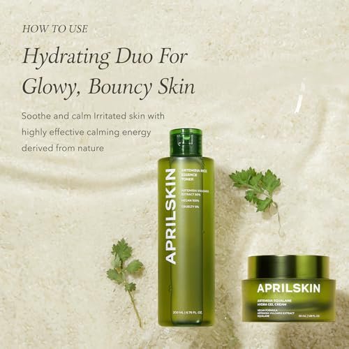 APRILSKIN Artemisia Squalane Hydra Gel Cream - Soothing Moisturizer for Dry, Sensitive & Acne-Prone Skin - Vegan, Cruelty-Free, Low pH, 50 ml Avelisse