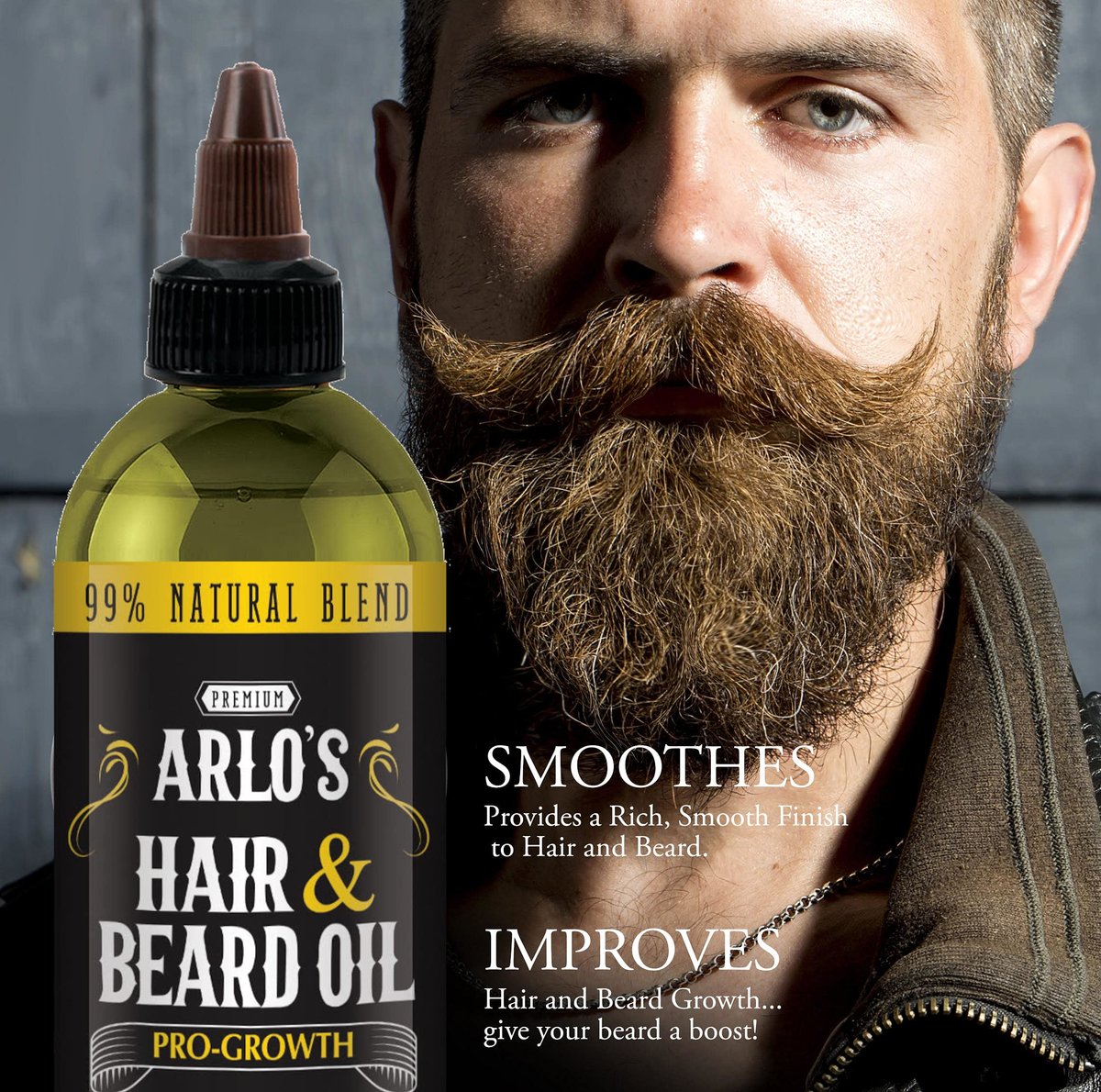 Arlo's Pro-Growth Hair and Beard Oil 8 oz - Stimulating Blend for Fuller Beard and Hair - görsel 5