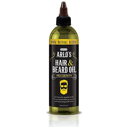 Arlo's Pro-Growth Hair and Beard Oil 8 oz - Stimulating Blend for Fuller Beard and Hair