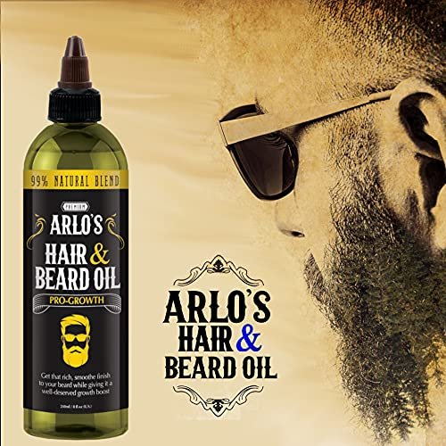 Arlo's Pro-Growth Hair and Beard Oil 8 oz - Stimulating Blend for Fuller Beard and Hair - görsel 12