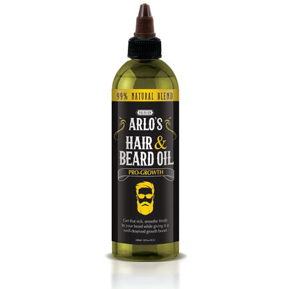 Arlo's Pro-Growth Hair and Beard Oil 8 oz - Stimulating Blend for Fuller Beard and Hair