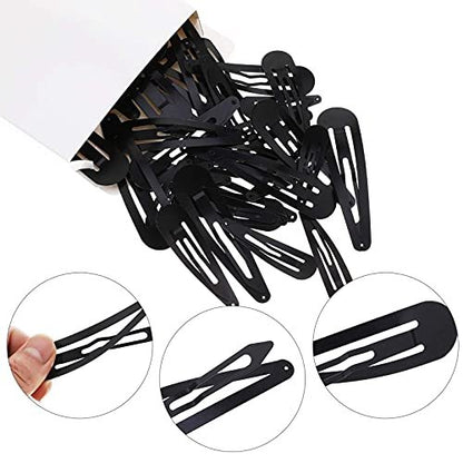 40 Pieces 2 Inch Black Metal Snap Hair Clips – Non-Slip Hair Barrettes for Women, Girls, Kids, and Toddlers