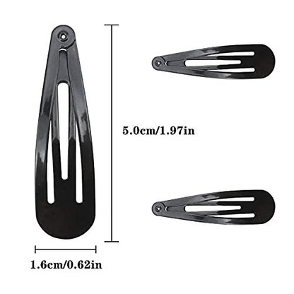 40 Pieces 2 Inch Black Metal Snap Hair Clips – Non-Slip Hair Barrettes for Women, Girls, Kids, and Toddlers