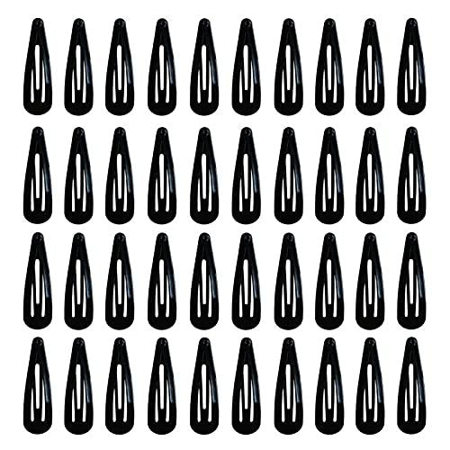 40 Pieces 2 Inch Black Metal Snap Hair Clips – Non-Slip Hair Barrettes for Women, Girls, Kids, and Toddlers - görsel 2