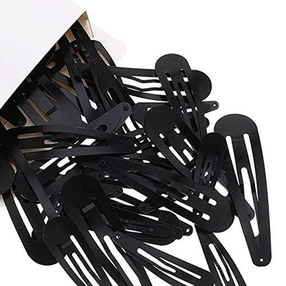 40 Pieces 2 Inch Black Metal Snap Hair Clips – Non-Slip Hair Barrettes for Women, Girls, Kids, and Toddlers