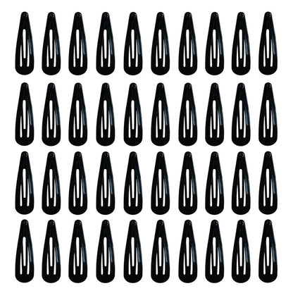 40 Pieces 2 Inch Black Metal Snap Hair Clips – Non-Slip Hair Barrettes for Women, Girls, Kids, and Toddlers