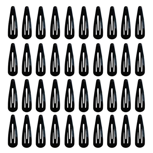 40 Pieces 2 Inch Black Metal Snap Hair Clips – Non-Slip Hair Barrettes for Women, Girls, Kids, and Toddlers