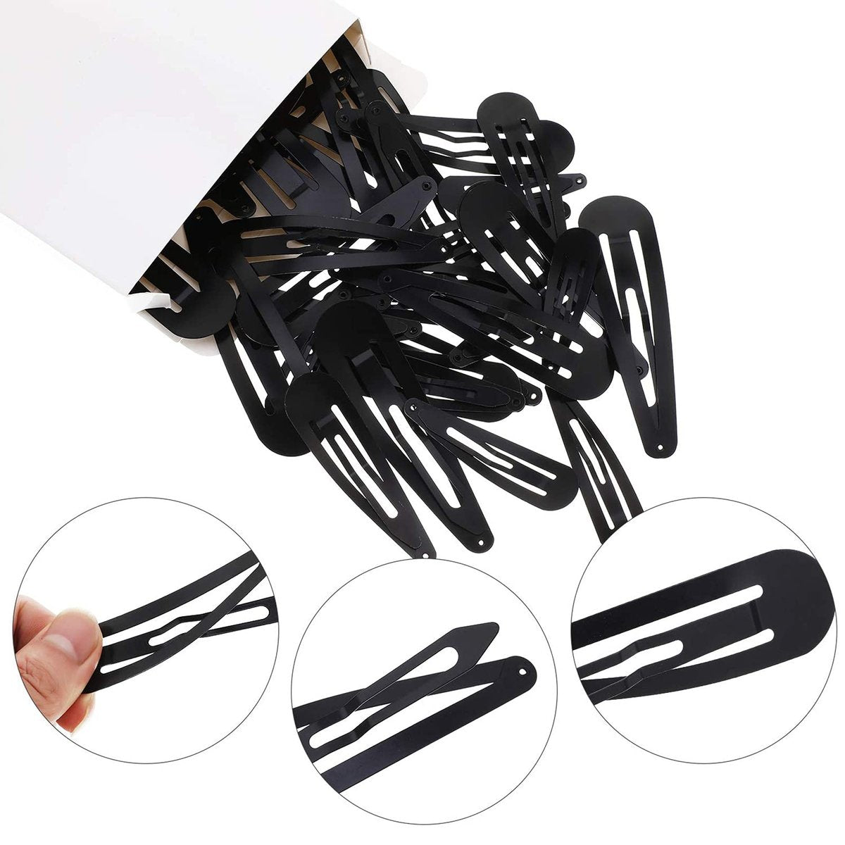 40 Pieces 2 Inch Black Metal Snap Hair Clips – Non-Slip Hair Barrettes for Women, Girls, Kids, and Toddlers - görsel 5