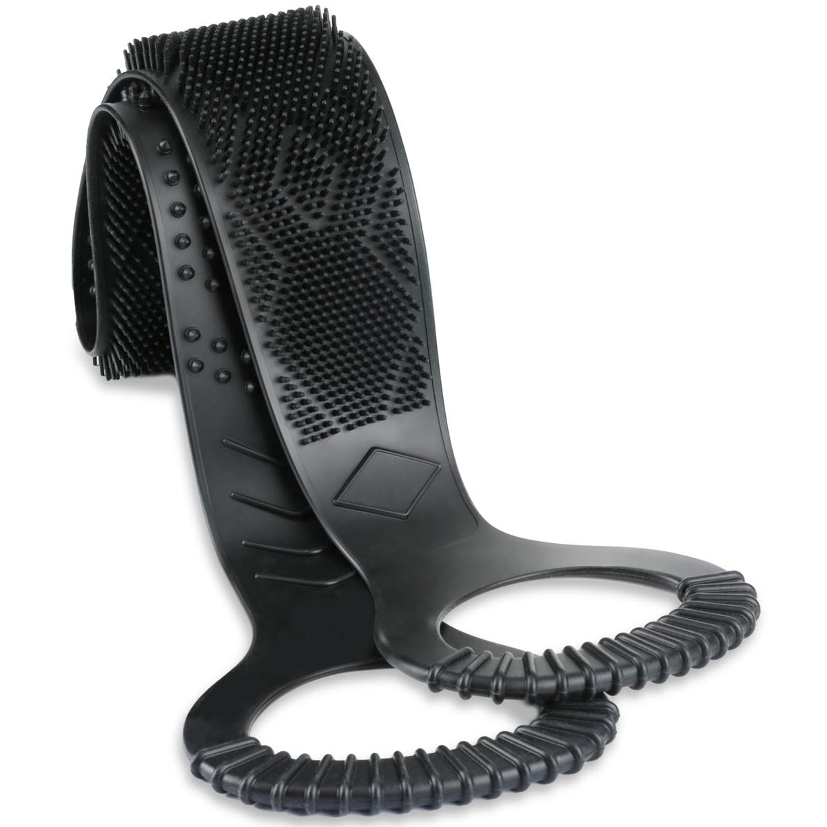 FREATECH Silicone Back Scrubber for Shower - 36" Dual-Sided Back Washer Exfoliator Strap for Men and Women - Easy to Clean, Black Avelisse