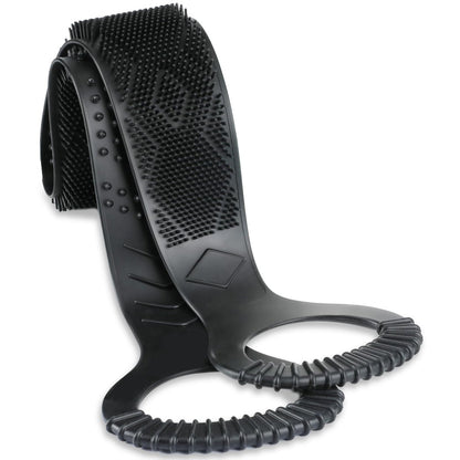 FREATECH Silicone Back Scrubber for Shower - 36" Dual-Sided Back Washer Exfoliator Strap for Men and Women - Easy to Clean, Black Avelisse