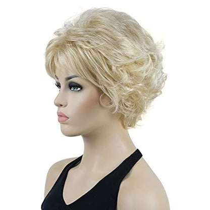 Lydell 8 Inch Short Curly Women's Wig - Soft Shaggy Layered Classic Cap Full Synthetic Wig (24BT613)