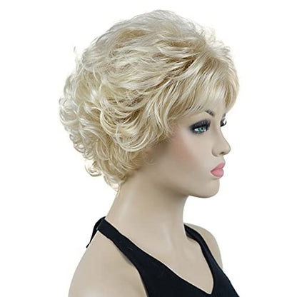 Lydell 8 Inch Short Curly Women's Wig - Soft Shaggy Layered Classic Cap Full Synthetic Wig (24BT613)