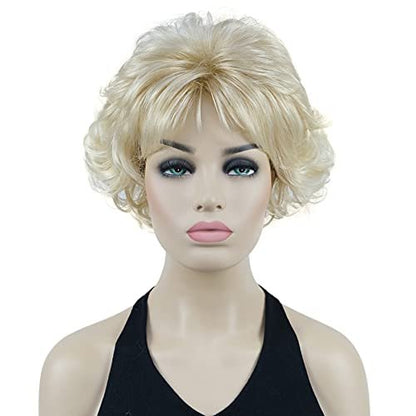 Lydell 8 Inch Short Curly Women's Wig - Soft Shaggy Layered Classic Cap Full Synthetic Wig (24BT613)