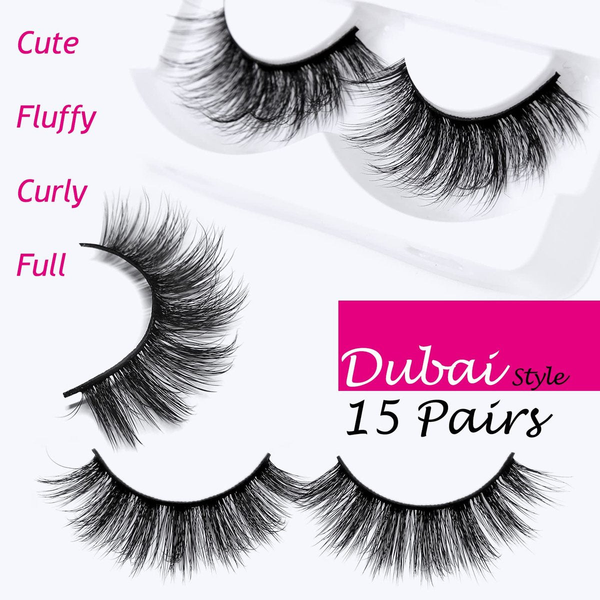 Eliace 15 Pairs Natural Look False Eyelashes – 14mm Cat Eye Wispy Strips, Faux Mink Fluffy Volume Lashes for Everyday Wear - görsel 12