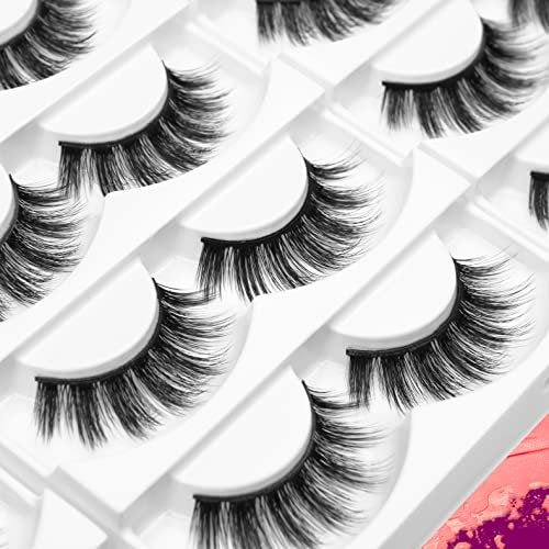 Eliace 15 Pairs Natural Look False Eyelashes – 14mm Cat Eye Wispy Strips, Faux Mink Fluffy Volume Lashes for Everyday Wear - görsel 17
